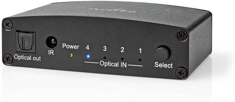 Nedis Digitale Audio-Switch | 4-wegs | Zwart | 1 stuks ASWI2514BK