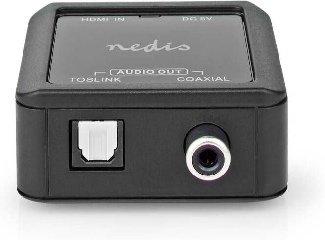 Nedis Digitale Audioconverter | 1-weg | Input: DC Power HDMI Input | Output: 1x Coax Audio 1x TosLink Female | Automatisch | Antraciet