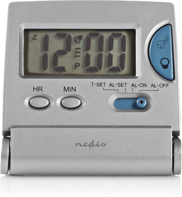 Nedis Digitale Bureau-Wekker | Verlicht LCD-Scherm | 1.7 cm | Zilver | 1 stuks CLDK001SR