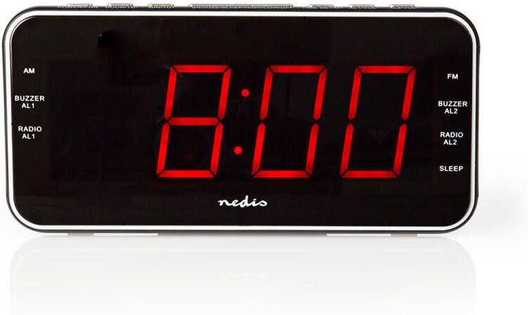 Nedis Digitale Wekkerradio | LED-Scherm | 1x 3 5 mm Audio-Input | Zwart | 1 stuks CLAR004BK