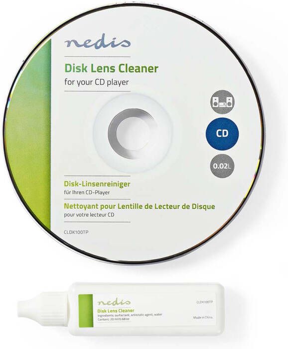 Nedis Disc Lensreiniger | Reinigingsschijf | 20 ml | CD-Speler | 1 stuks CLDK100TP