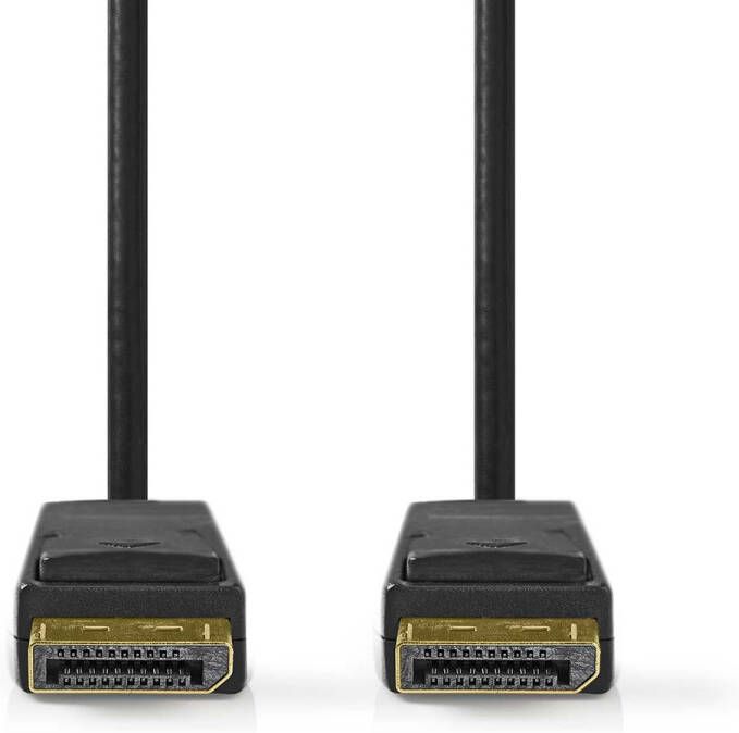 Nedis DisplayPort-Kabel | DisplayPort Male | DisplayPort Male | 8K@60Hz | Vernikkeld | 2.00 m | Rond | PVC | Zwart | Label CCGL37014BK20