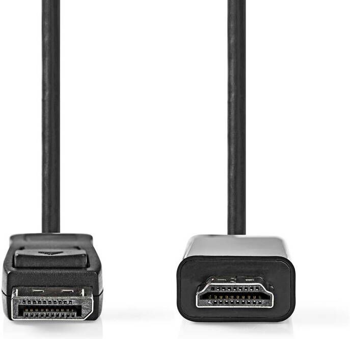 Nedis DisplayPort-Kabel | DisplayPort Male | HDMI Connector | 1080p | Vernikkeld | 1.00 m | Rond | PVC | Zwart | Label CCGL37100BK10