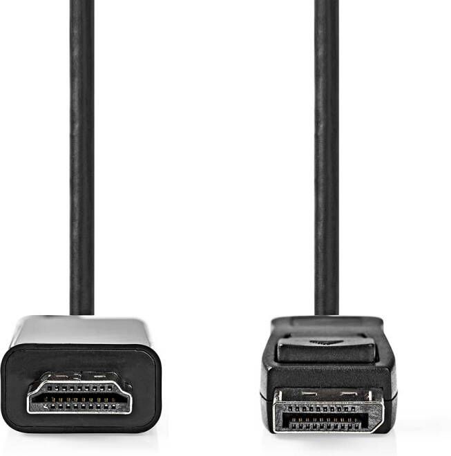 Nedis DisplayPort-Kabel | DisplayPort Male | HDMI Connector | 1080p | Vernikkeld | 2.00 m | Rond | PVC | Zwart | Label CCGL37100BK20