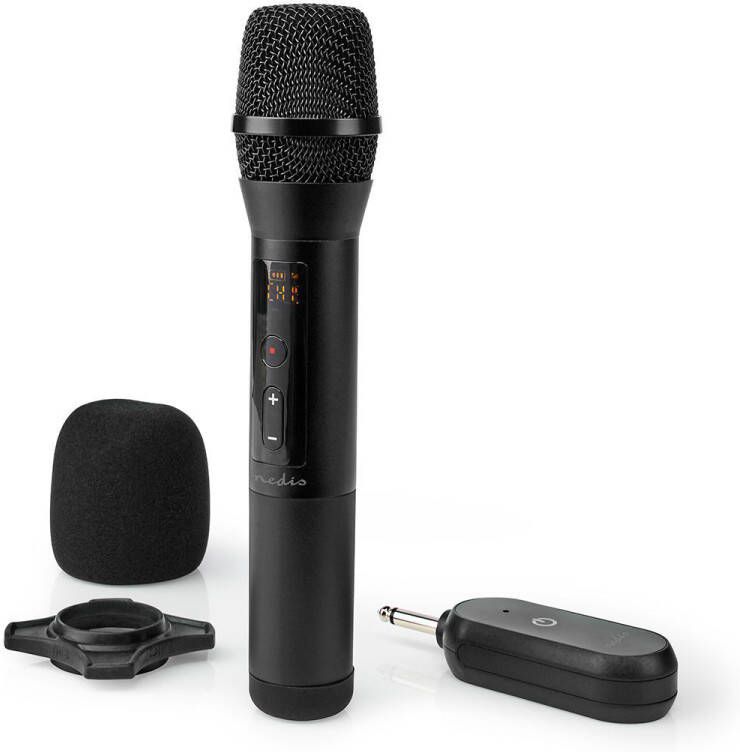 Nedis Draadloze Microfoonset | 70 Hz-13 kHz | 1000 Ohm | -95 dB | Zwart | 1 stuks MPWL200BK