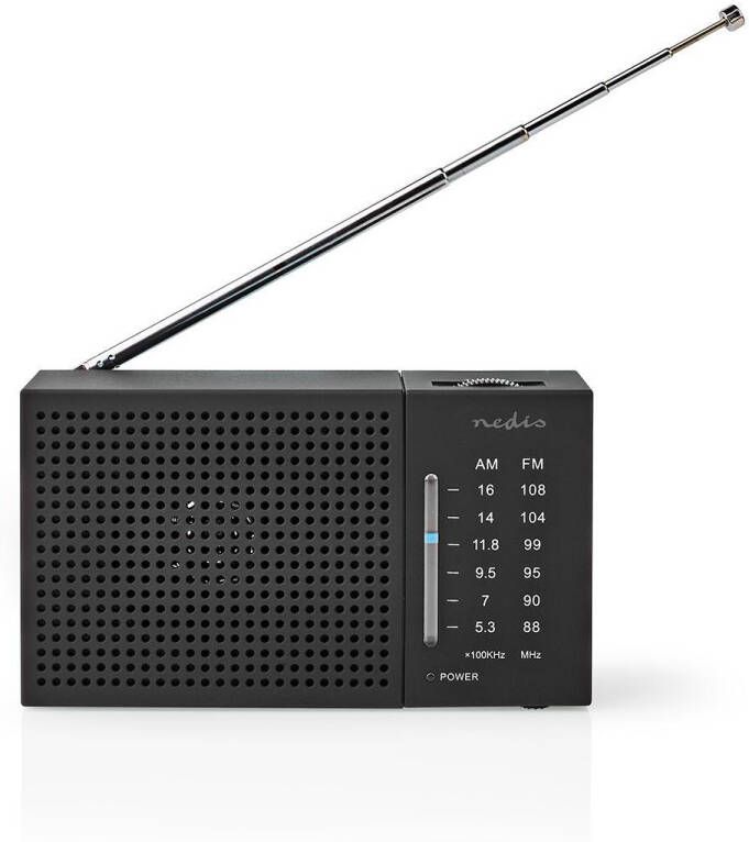 Nedis FM-Radio | Draagbaar Model | AM FM | Analoog | 1.5 W | 1 stuks RDFM1200BK