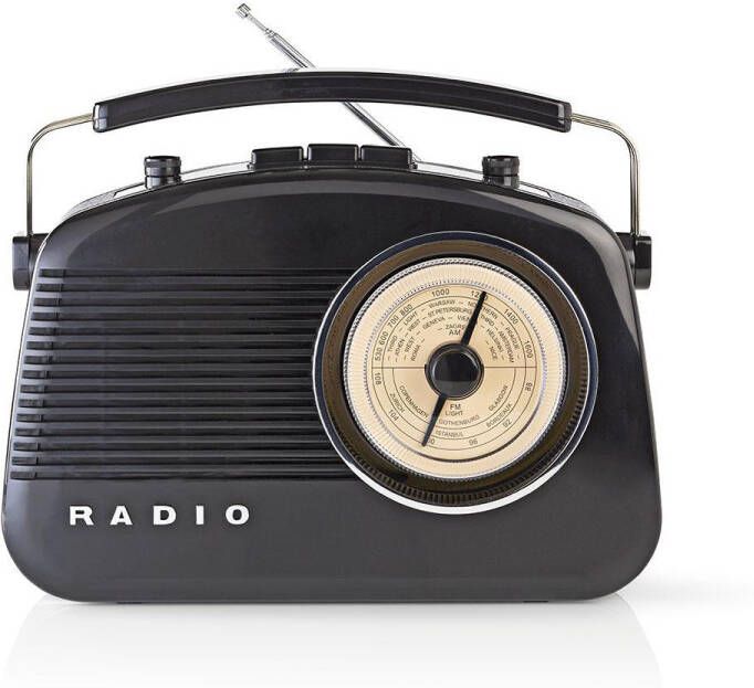 Nedis FM-Radio | Tafelmodel | AM FM Netvoeding | Analoog | 4.5 W | 1 stuks RDFM5000BK