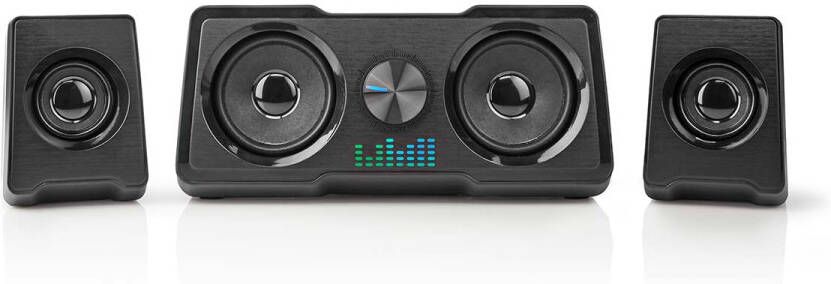 Nedis Gaming Speaker | Speaker-kanalen: 2.2 | USB Gevoed | 3 5 mm Male | 48 W | LED | Volumebediening GSPR21022BK