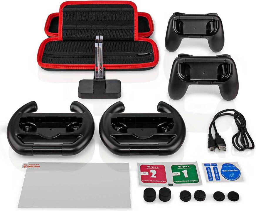 Nedis Gaming Starter Kit | Geschikt voor: Nintendo Switch (OLED) | 13-in-1 GNSWKIT110BK