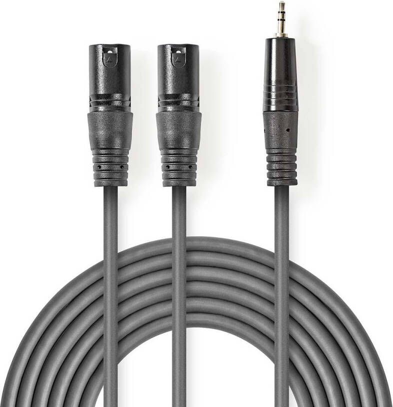 Nedis Gebalanceerde Audiokabel | 2x XLR 3-Pins Male naar 3 5 mm Male | 1.5 m | 1 stuks COTH15310GY15