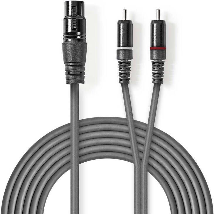 Nedis Gebalanceerde Audiokabel | XLR 3-Pins Female naar 2x RCA Male | 1.5 m | 1 stuks COTH15220GY15