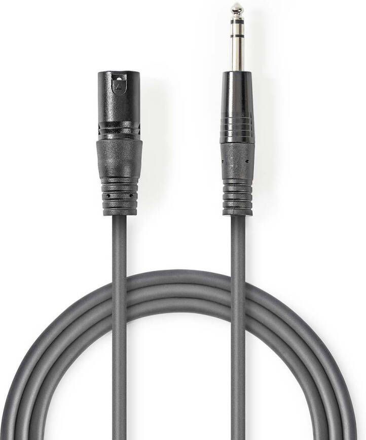 Nedis Gebalanceerde Audiokabel | XLR 3-Pins Male naar 6 35 mm Male | 3 m | 1 stuks COTH15100GY30