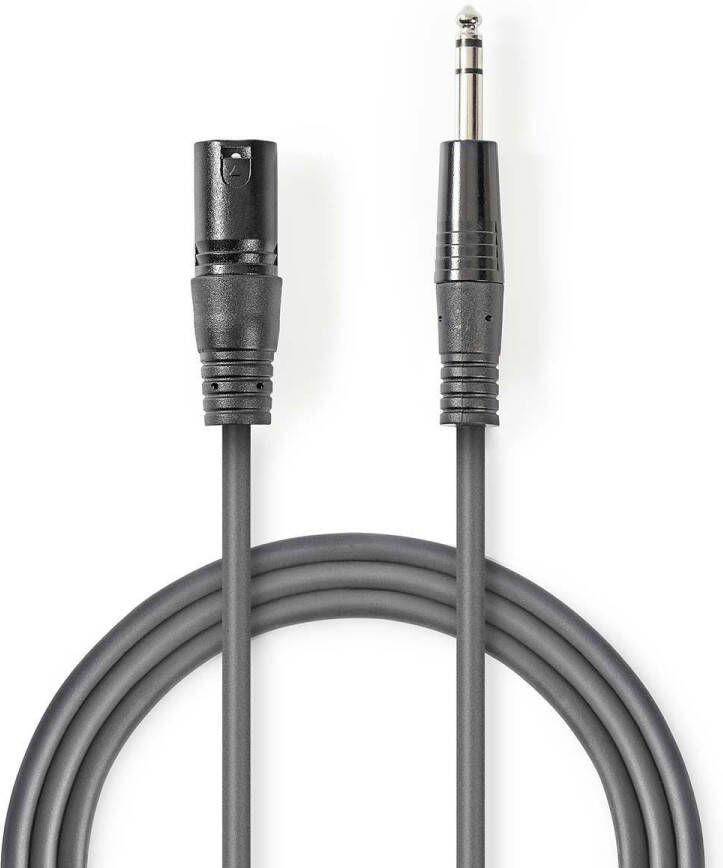 Nedis Gebalanceerde Audiokabel | XLR 3-Pins Male naar 6 35 mm Male | 5 m | 1 stuks COTH15100GY50