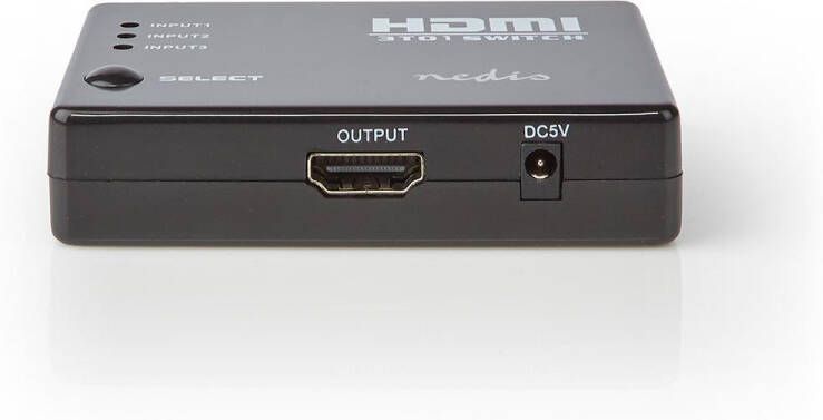 Nedis HDMI-Switch | 3 poort | 3x HDMI Input | 1x HDMI Output | Zwart | 1 stuks VSWI3453BK