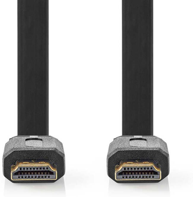 Nedis High Speed HDMI-Kabel met Ethernet | HDMI Connector | HDMI Connector | 4K@30Hz | 10.2 Gbps | 10.0 m | Plat | PVC | Zwart | Label