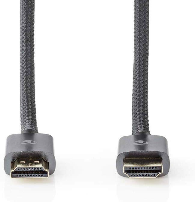 Nedis High Speed HDMI-Kabel met Ethernet | HDMI Connector | HDMI Connector | 4K@30Hz | ARC | 18 Gbps | 10.00 m | Rond | Katoen | Gun Metal Grijs |