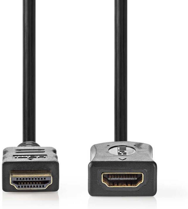 Nedis High Speed HDMI-Kabel met Ethernet | HDMI Connector | HDMI Female | 4K@30Hz | 10.2 Gbps | 1.00 m | Rond | PVC | Zwart | Label CVGL34090BK10