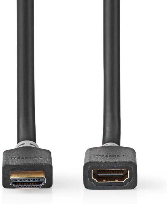 Nedis High Speed HDMI-Kabel met Ethernet | HDMI Connector | HDMI Female | 8K@60Hz | eARC | 48 Gbps | 1.00 m | Rond | PVC | Antraciet | Doos