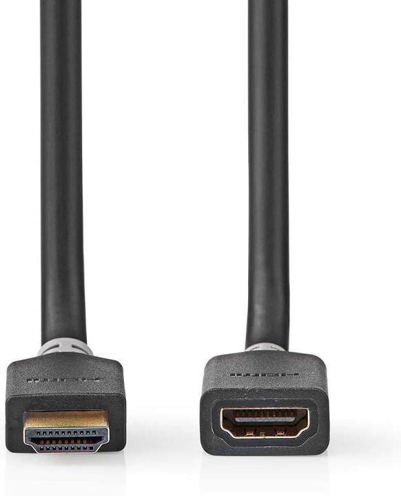 Nedis High Speed HDMI-Kabel met Ethernet | HDMI Connector | HDMI Female | 8K@60Hz | eARC | 48 Gbps | 2.00 m | Rond | PVC | Antraciet | Doos
