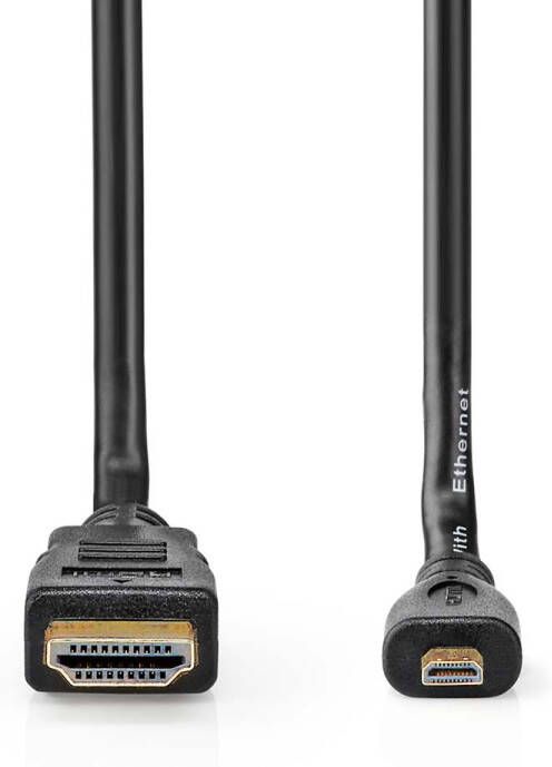 Nedis High Speed HDMI-Kabel met Ethernet | HDMI Connector | HDMI Micro-Connector | 4K@30Hz | 10.2 Gbps | 2.00 m | Rond | PVC | Zwart | Doos