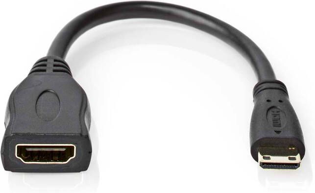 Nedis High Speed HDMI-Kabel met Ethernet | HDMI Mini-Connector | HDMI Output | 4K@30Hz | 10.2 Gbps | 0.20 m | Rond | PVC | Zwart | Doos