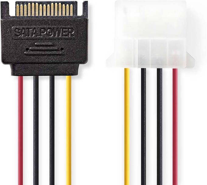 Nedis Interne Voedingskabel | SATA 15-Pins Male naar Molex Female | 0.15 m | 1 stuks CCGP73530VA015