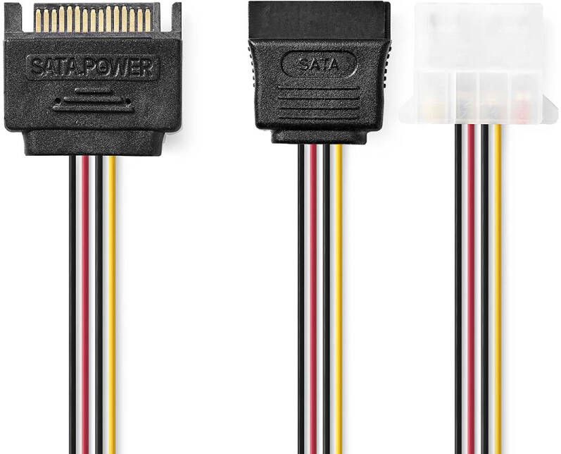 Nedis Interne Voedingskabel | SATA 15-Pins Male naar Molex Female SATA 15-Pins Female | 0.2 m | 1 stuks CCGP73555VA015