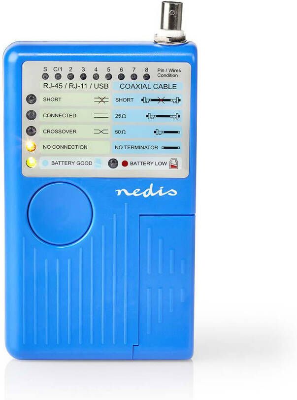 Nedis LAN Meet Instrument | Bedraad | 180 m | LED-indicator | 1 stuks NWCTM100BU