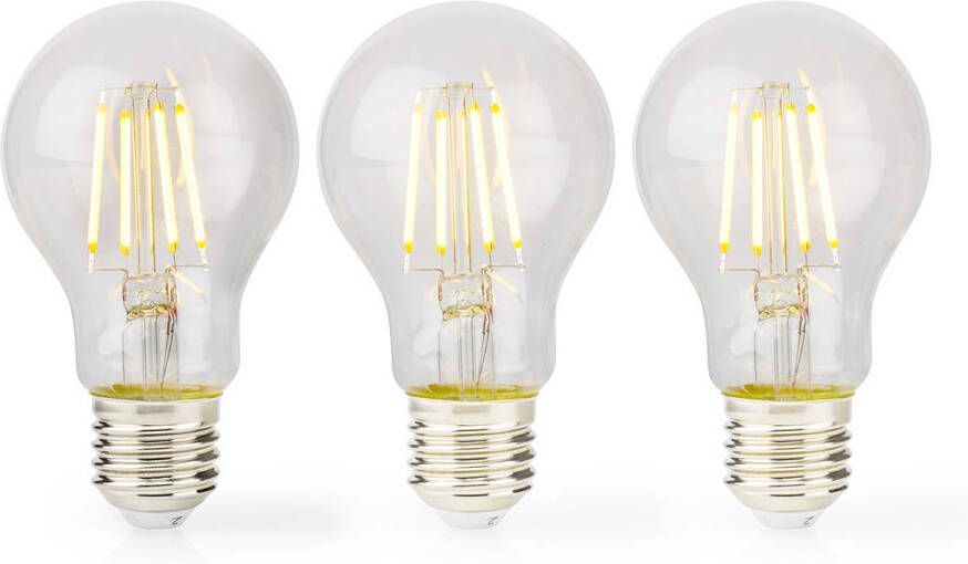 Nedis LED-Filamentlamp E27 | A60 | 7 W | 806 lm | 2700 K | 3 stuks | 1 stuks LBFE27A602P3
