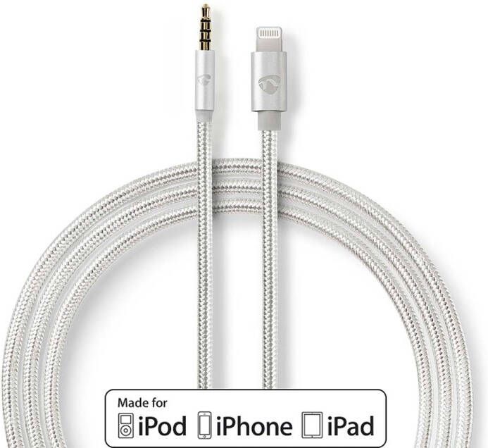 Nedis Lightning-Adapter | Apple Lightning 8- Pins naar 3 5 mm Male | 1 m | Nylon | 1 stuks CCTB39940AL10