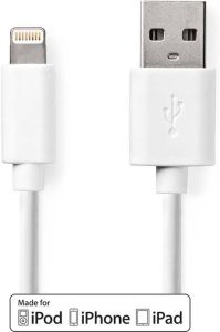 Nedis Lightning Kabel | Apple Lightning 8-pins naar USB-A Male | 1 m | Wit | 60 stuks CCGT39300WT10