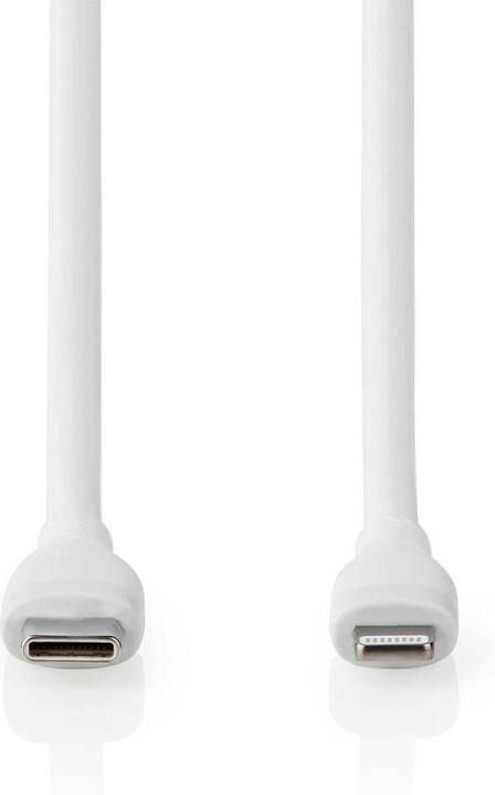 Nedis Lightning Kabel | USB 2.0 | Apple Lightning 8-Pins | USB-C Male | 480 Mbps | Vernikkeld | 1.50 m | Rond | Silicone | Wit | Doos CCGB39800WT15