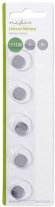 Nedis Lithium-Knoopcelbatterij CR1220 | 3 V DC | 5-Blister | Zilver | 1 stuks BALCR12205BL