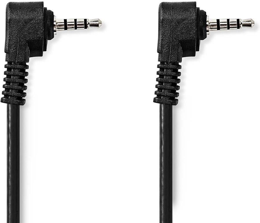 Nedis Audio-Videokabel | 3 5 mm Male | 3 5 mm Male | Vernikkeld | 2.00 m | Rond | PVC | Zwart CVGL22000BK20