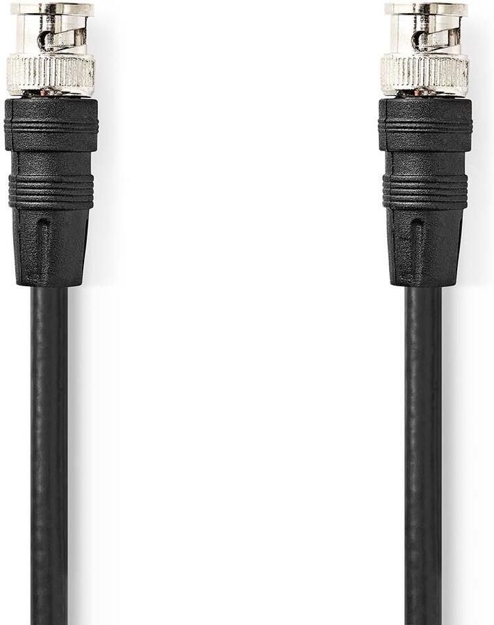 Nedis BNC-Videokabel | BNC Male | BNC Male | Vernikkeld | 75 Ohm | 5.00 m | Rond | PVC | Zwart | Label CVGL01000BK50