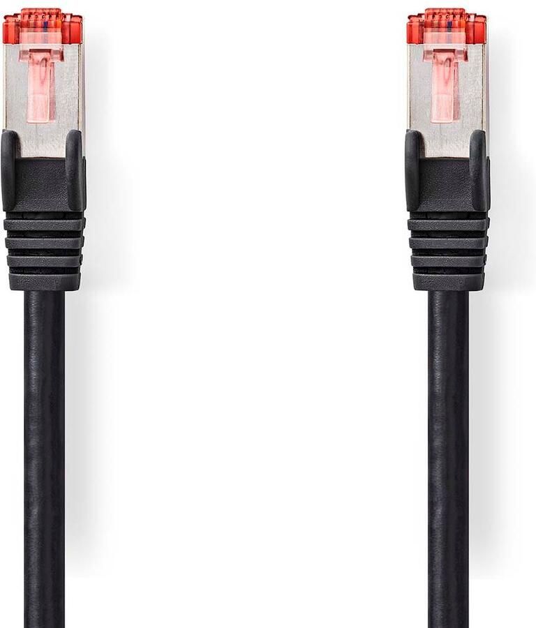 Nedis CAT6 Netwerkkabel | RJ45 Male | RJ45 Male | S FTP | 10.0 m | Rond | LSZH | Zwart | Label CCGL85221BK100