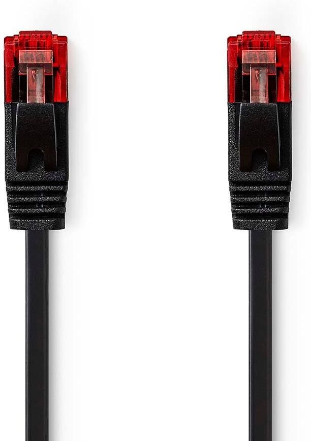 Nedis CAT6 Netwerkkabel | RJ45 Male | RJ45 Male | U UTP | 2.00 m | Snagless | Plat | PVC | Zwart | Label CCGL85215BK20