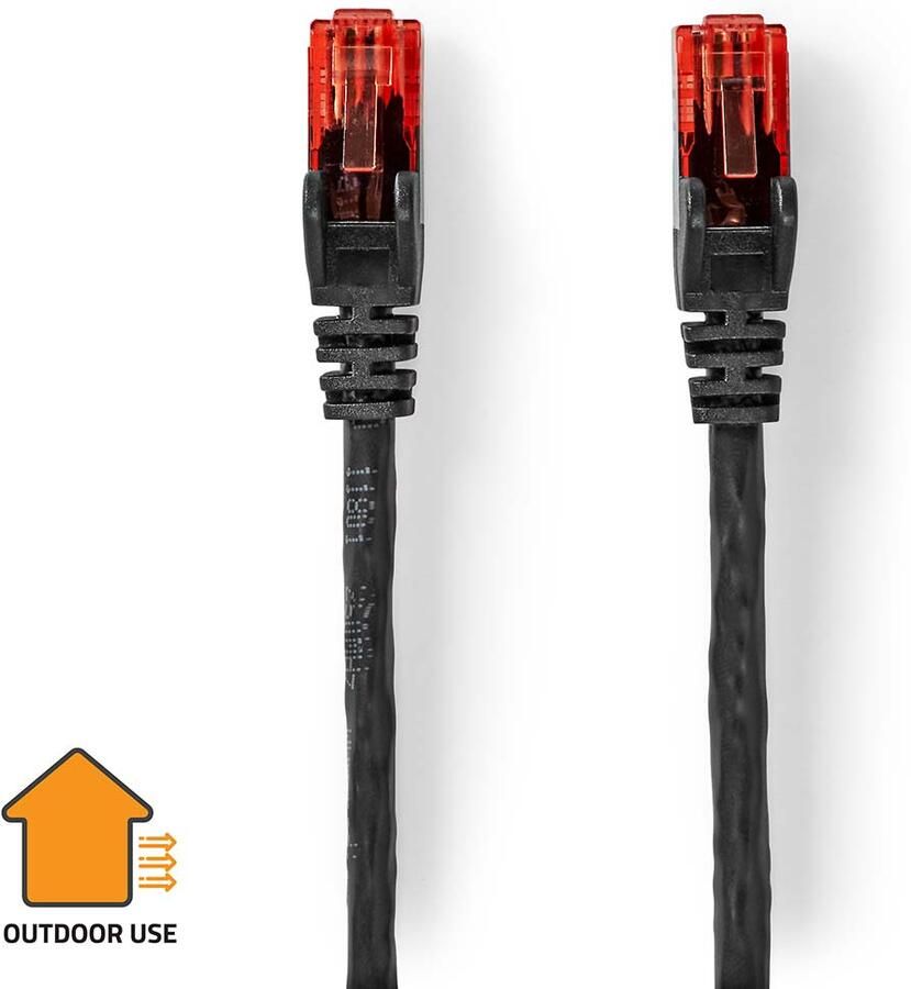 Nedis CAT6 Netwerkkabel | RJ45 Male | RJ45 Male | U UTP | 50.0 m | Buitenshuis | Rond | PE | Zwart | Label CCGL85900BK500