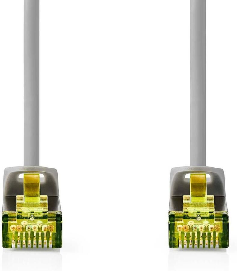 Nedis CAT7 Netwerkkabel | S FTP | RJ45 Male | RJ45 Male | 0.25 m | Snagless | Rond | LSZH | Grijs | Label CCGL85420GY025