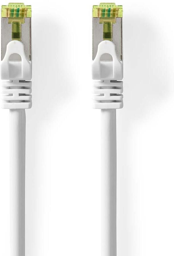 Nedis CAT7 Netwerkkabel | S FTP | RJ45 Male | RJ45 Male | 0.50 m | Snagless | Rond | LSZH | Wit | Label CCGL85420WT05