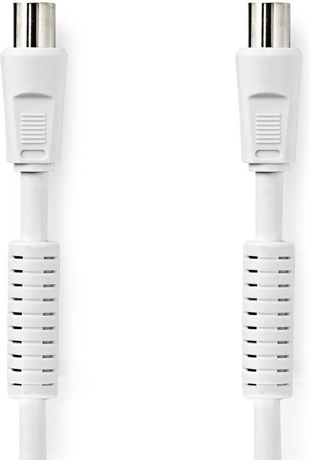 Nedis Coaxkabel | IEC (Coax) Male | IEC (Coax) Female | Vernikkeld | 120 dB | 75 Ohm | Viervoudig Afgeschermd | 15.0 m | Rond | PVC | Wit | Label