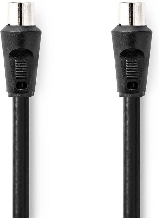 Nedis Coaxkabel | IEC (Coax) Male | IEC (Coax) Female | Vernikkeld | 90 dB | 75 Ohm | Dubbel Afgeschermd | 1.50 m | Rond | PVC | Zwart | Label