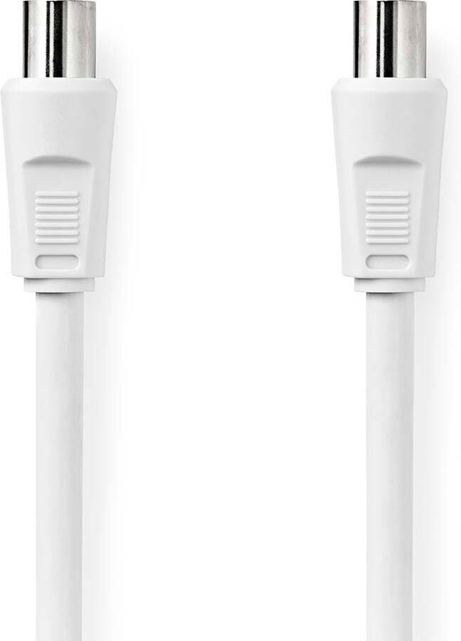 Nedis Coaxkabel | IEC (Coax) Male | IEC (Coax) Female | Vernikkeld | 90 dB | 75 Ohm | Dubbel Afgeschermd | 15.0 m | Rond | PVC | Wit | Label - Foto 1