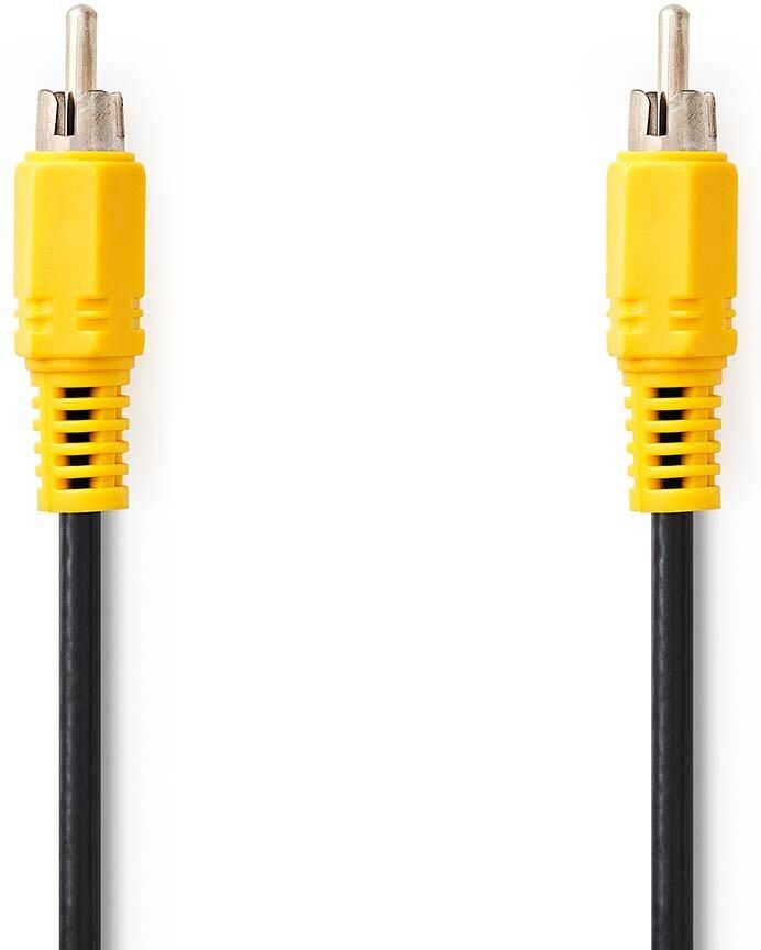Nedis Composiet Videokabel | RCA Male | RCA Male | Vernikkeld | 480p | 5.00 m | Rond | PVC | Zwart | Label CVGL24100BK50