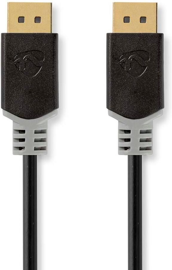Nedis DisplayPort-Kabel | DisplayPort Male | DisplayPort Male | 8K@60Hz | Verguld | 2.00 m | Rond | PVC | Antraciet | Doos CCBW38010AT20