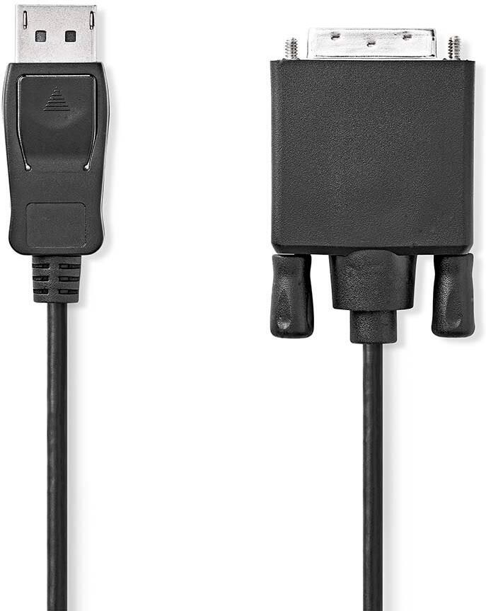 Nedis DisplayPort-Kabel | DisplayPort Male | DVI-D 24+1-Pins Male | 1080p | Vernikkeld | 1.00 m | Rond | PVC | Zwart | Label CCGL37200BK10