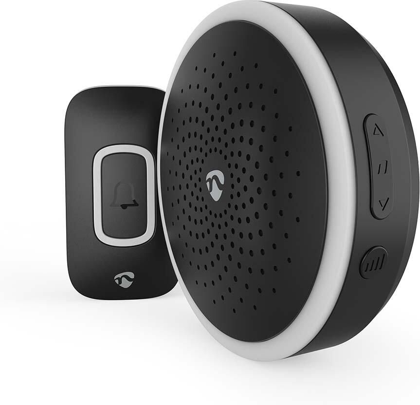 Nedis Draadloze deurbelset | Batterijgevoed | Bereik 150 m | 80 dB | 60 melodieën | Zwart DOORB10BK