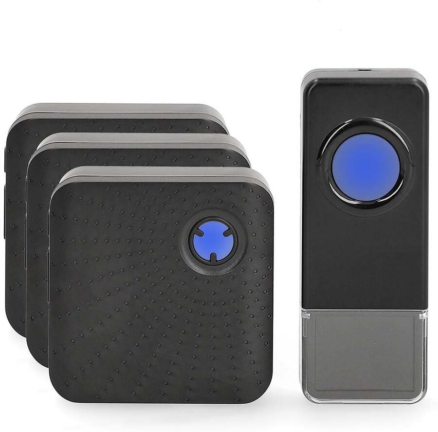 Nedis Draadloze Deurbelset | Netvoeding | 100 240 V AC 50 60 Hz | 1x 23A 12V | Volume: 110 dB | Signaalbereik: 150 m | IP55 | Instelbaar volume | 58