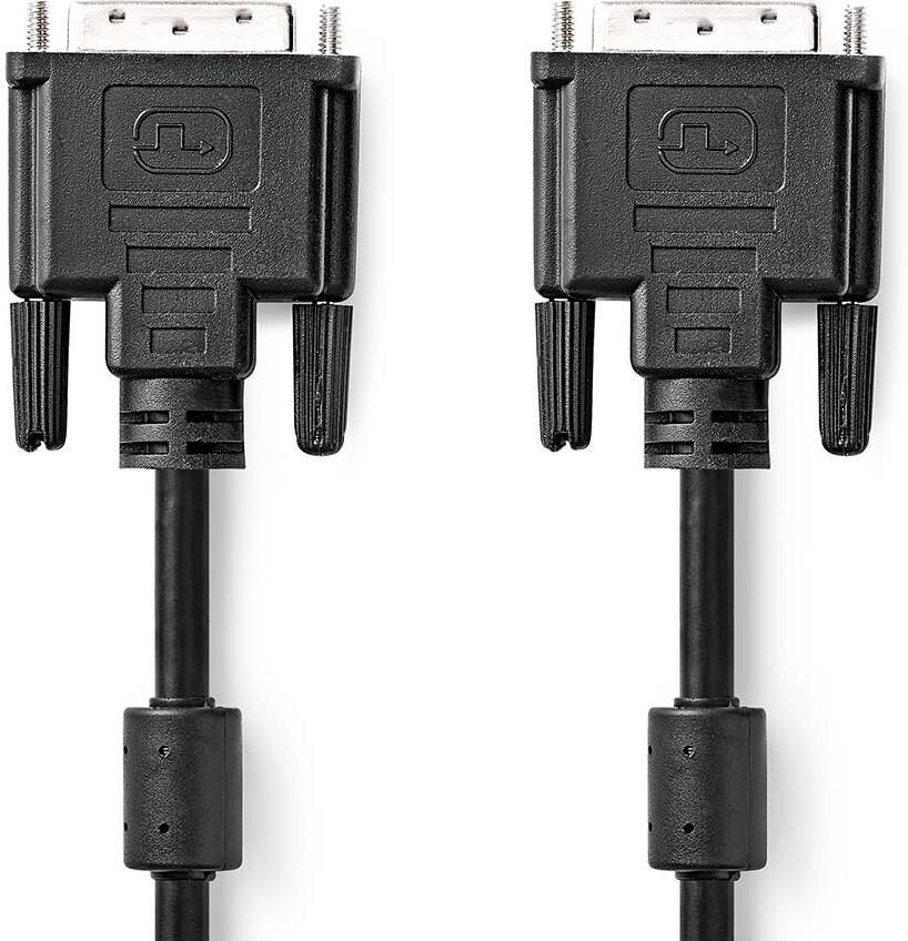 Nedis DVI-Kabel | DVI-D 24+1-Pins Male | DVI-D 24+1-Pins Male | 2560x1600 | Vernikkeld | 2.00 m | Recht | PVC | Zwart | Label CCGL32001BK20