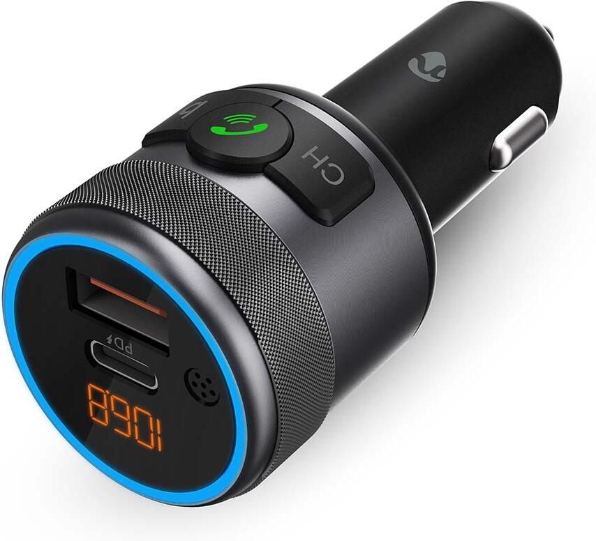 Nedis FM-Audiotransmitter voor Auto | Gefixeerd | Handsfree bellen | 1 " | Amber-Scherm | Bluetooth | PD 18 W PD 24 W | Snelladen | Bass boost |